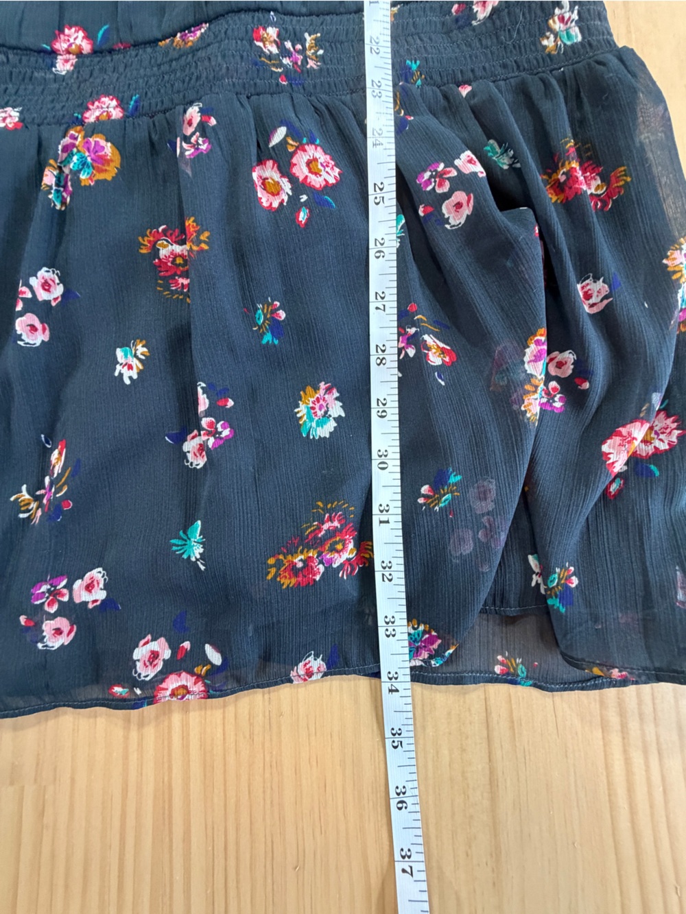 aerie Navy Floral Tank with Bright Multicolor Blooms B12 - Picture 4 of 9